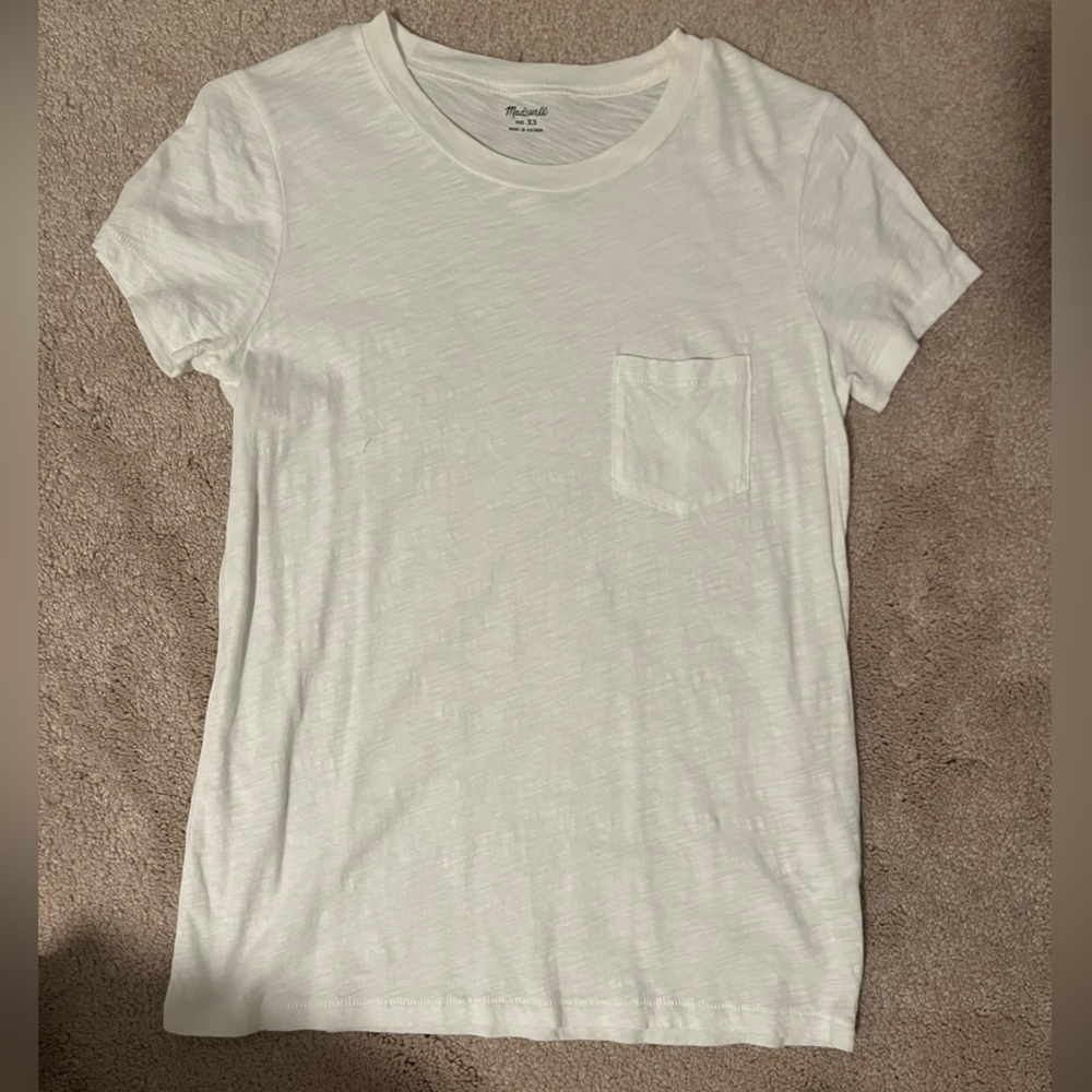 Madewell white tee with pocket